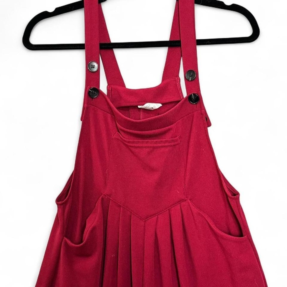 Halara Pockets Waffle Casual Overalls Red Wide Leg Sz S Dopamine Athleisure - Picture 5 of 7